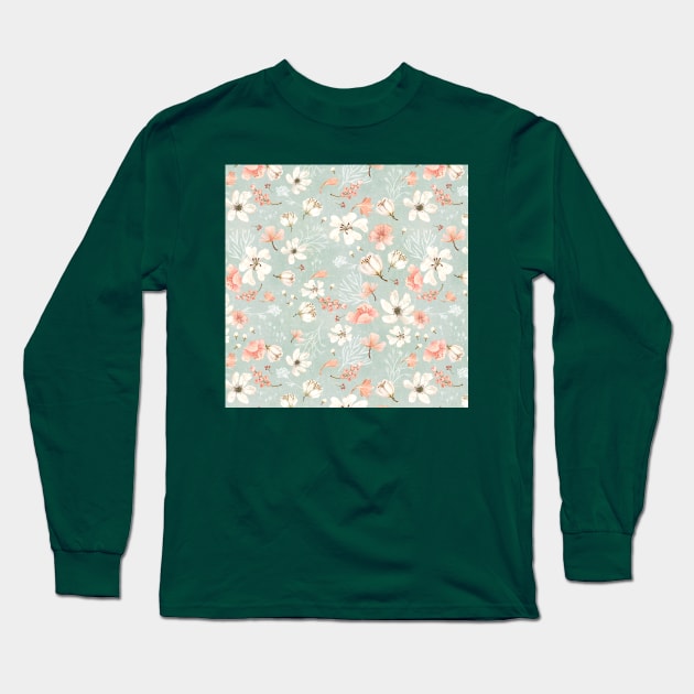 Peaches and Cream Long Sleeve T-Shirt by katherinequinnillustration